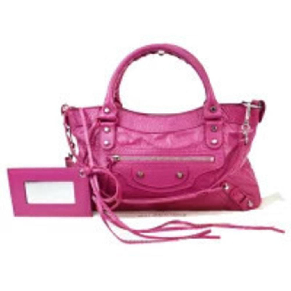 Balenciaga The First Handbag Shoulder Bag Pink Enamel Hand Mirror